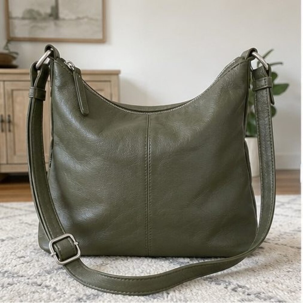 Cream Suede Crossbody Bag